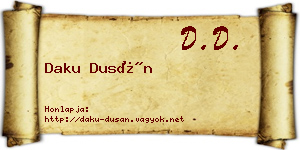 Daku Dusán névjegykártya